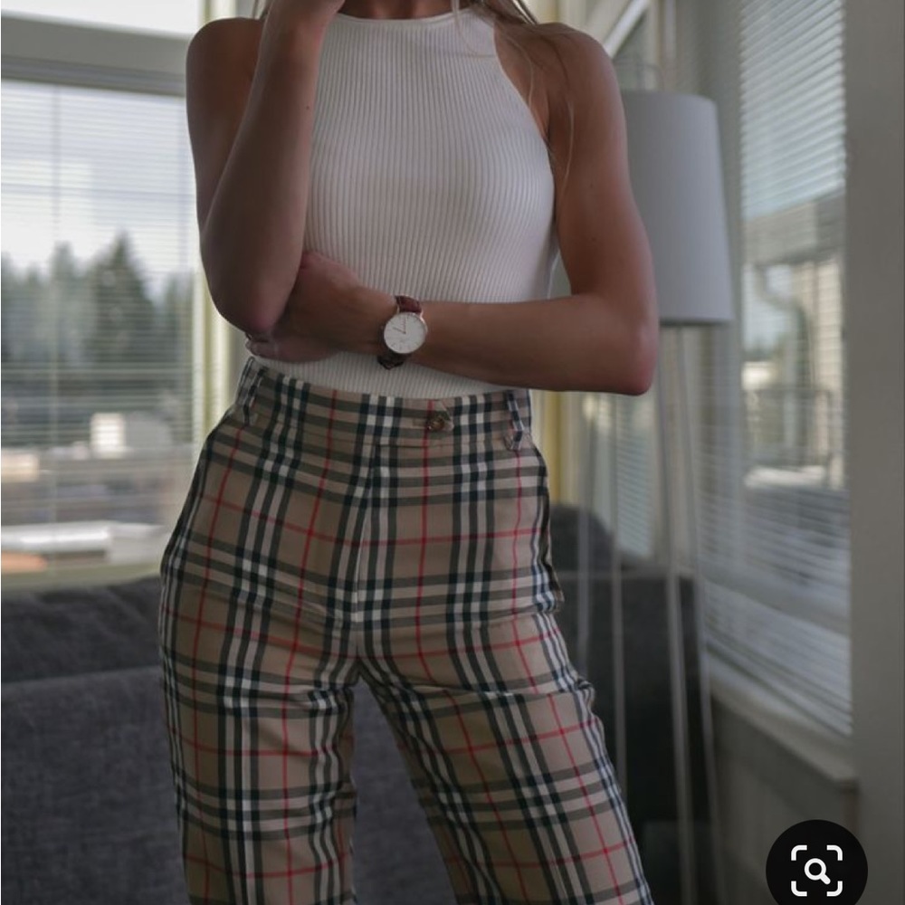 vintage burberry plaid trousers